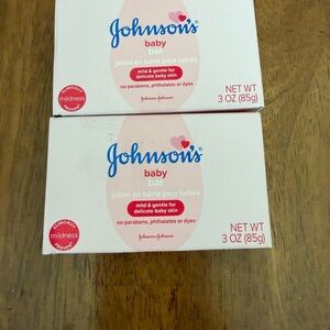 2 Bars Johnson's Baby Soap Bar 3 Ounce Hypoallergenic Moisturizing Soap